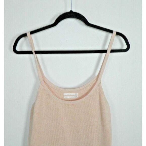 Anthropologie Sweater Knit Tank Top Medium Pink DoubleRuffle Hem - Picture 3 of 9